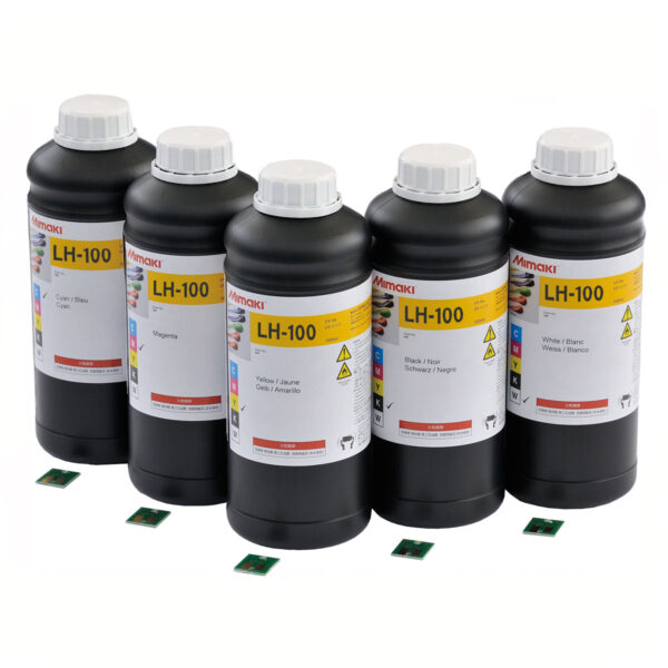 Mimaki Digitaldrucktinten -lh100 CMYK und Weiß