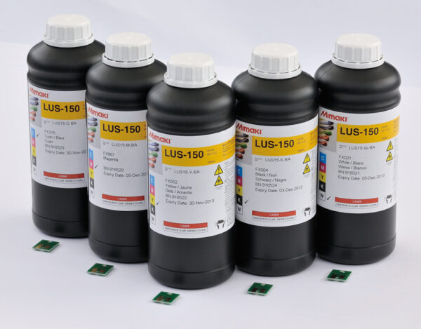 mimaki-lus-CMYKW Tinte Flaschen